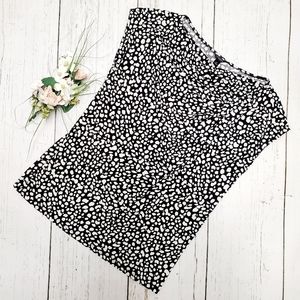 Ann Taylor Black & White Leopard Print Blouse